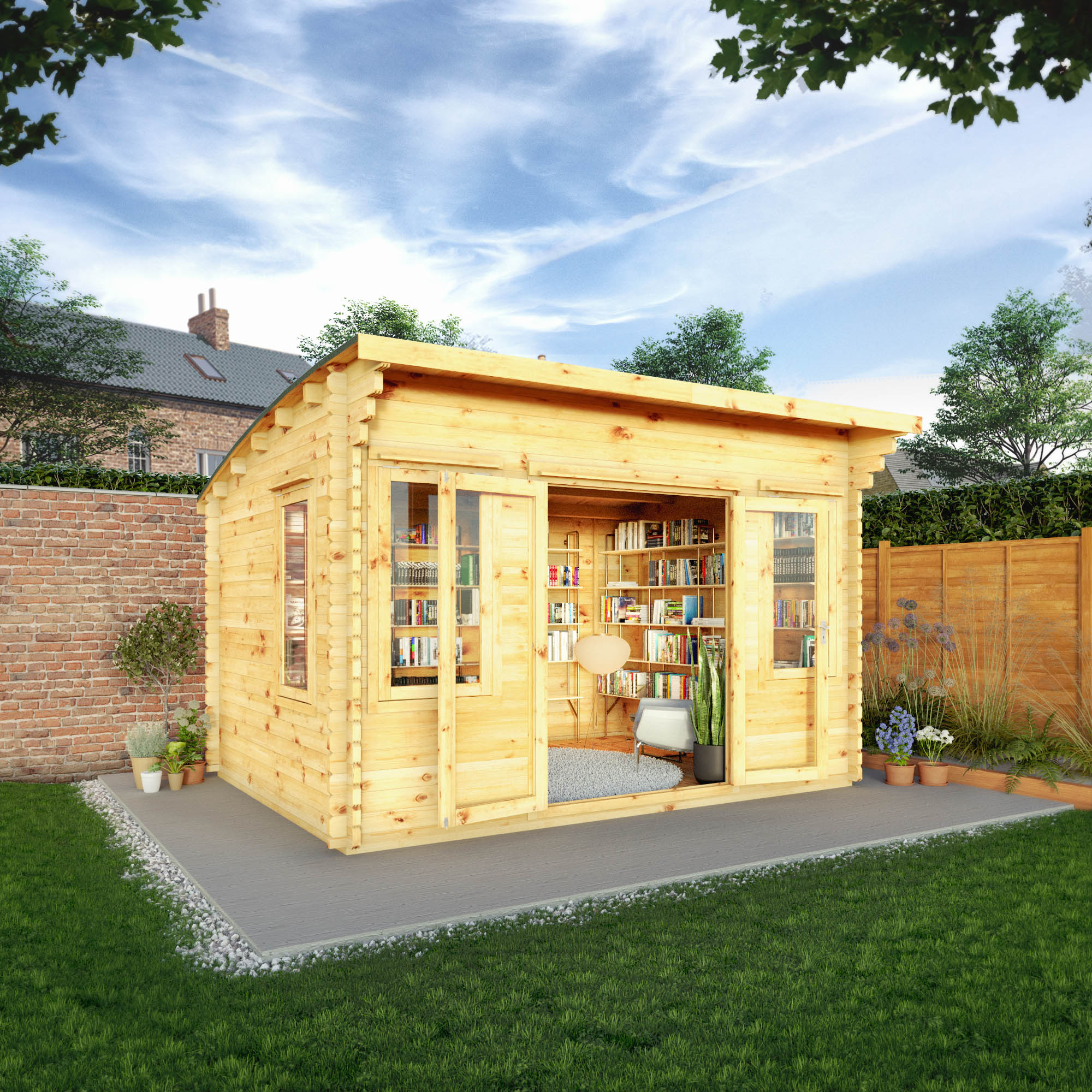 Curved Roof Log Cabins