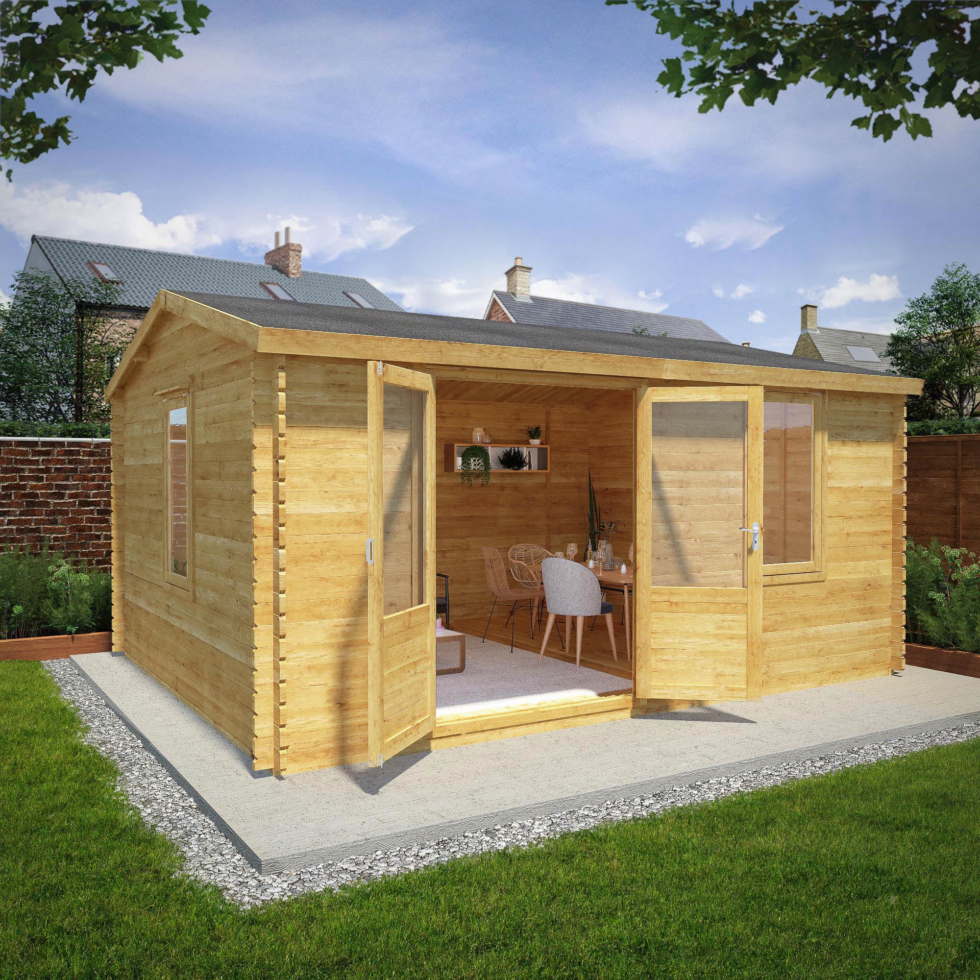 44mm Log Thickness Log Cabins