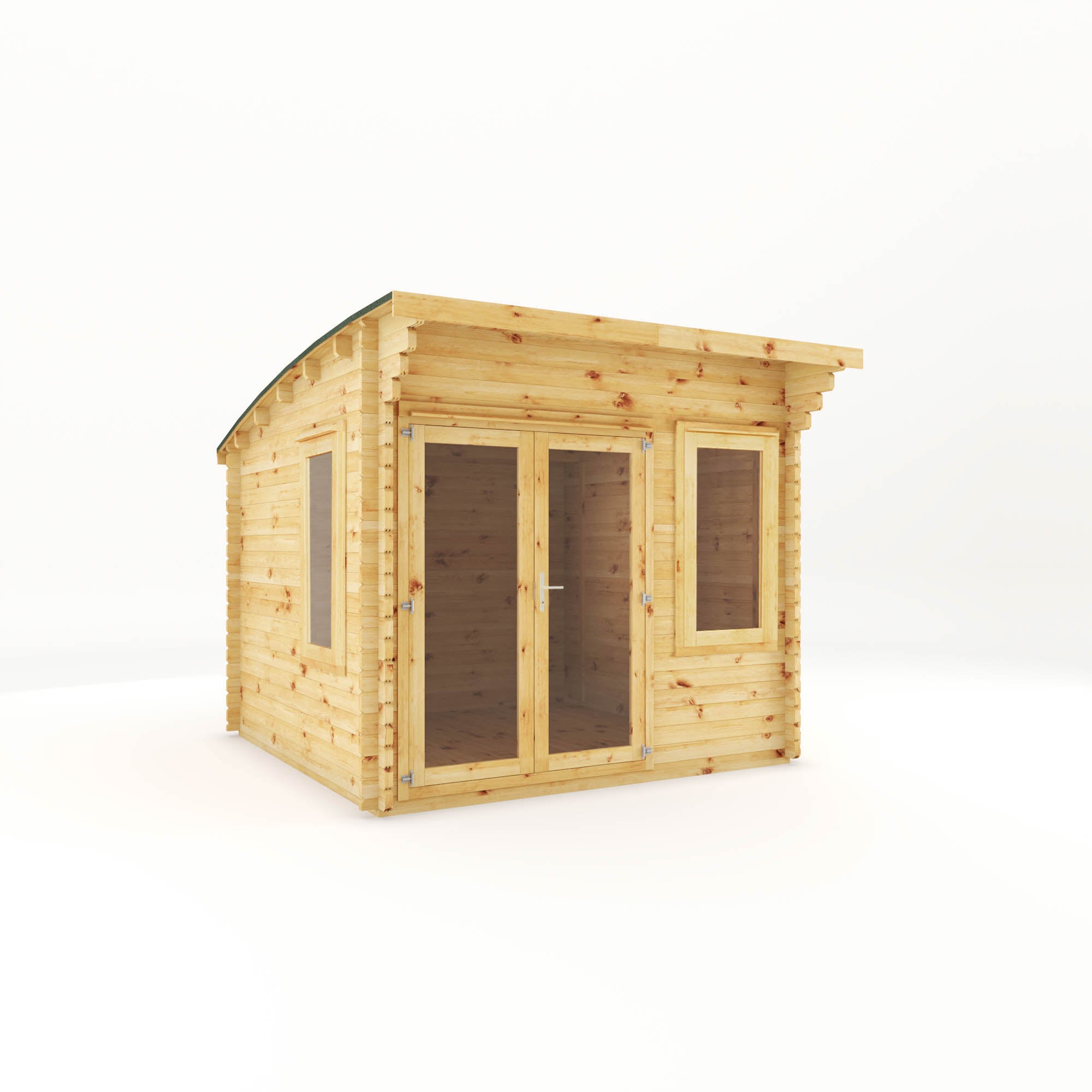 3m x 3m Curved Roof Helios Log Cabin