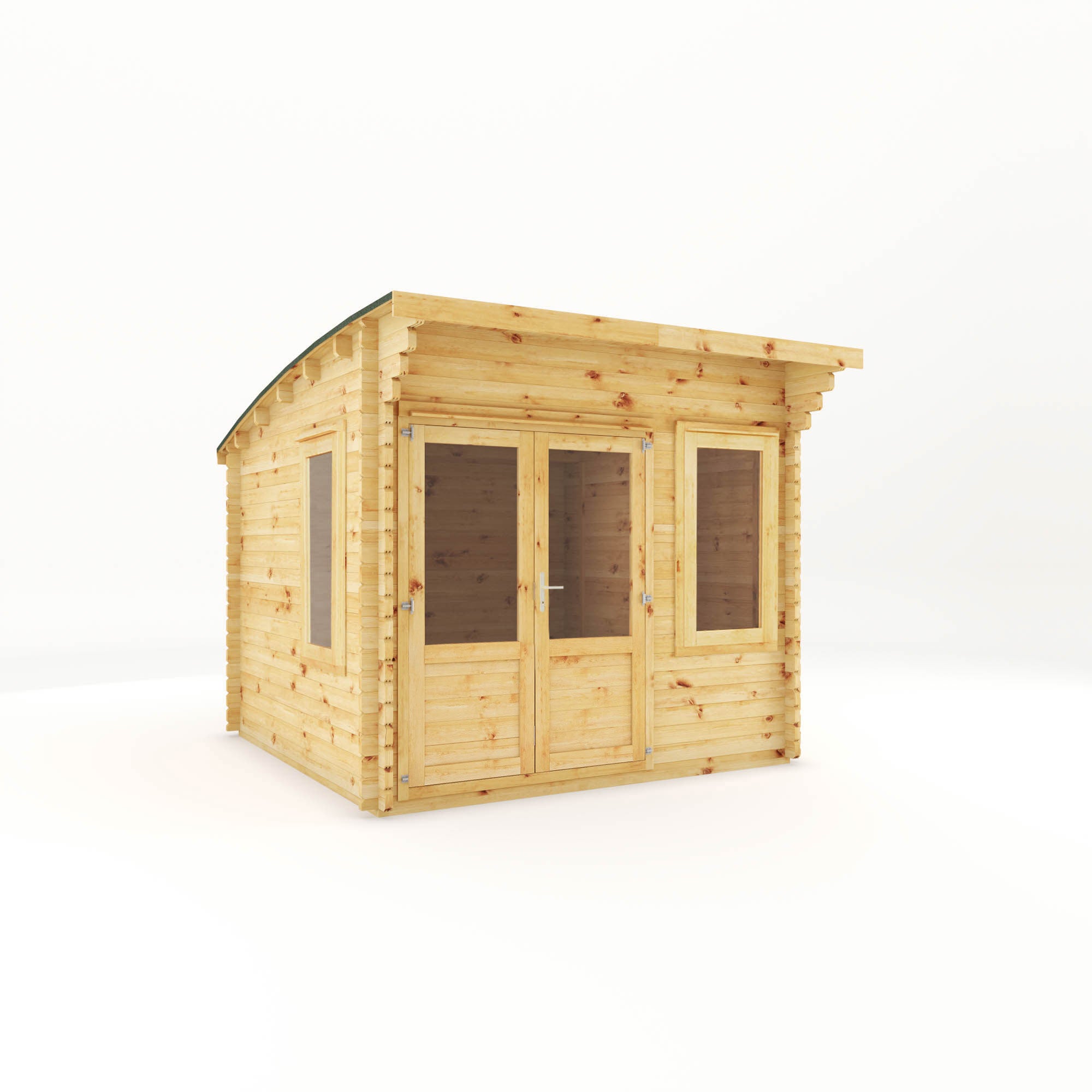 3m x 3m Curved Roof Helios Log Cabin