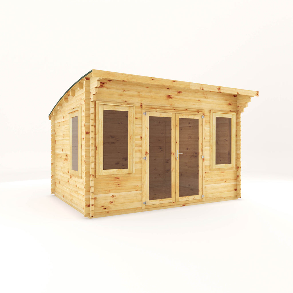 4m x 3m Curved Roof Helios Log Cabin
