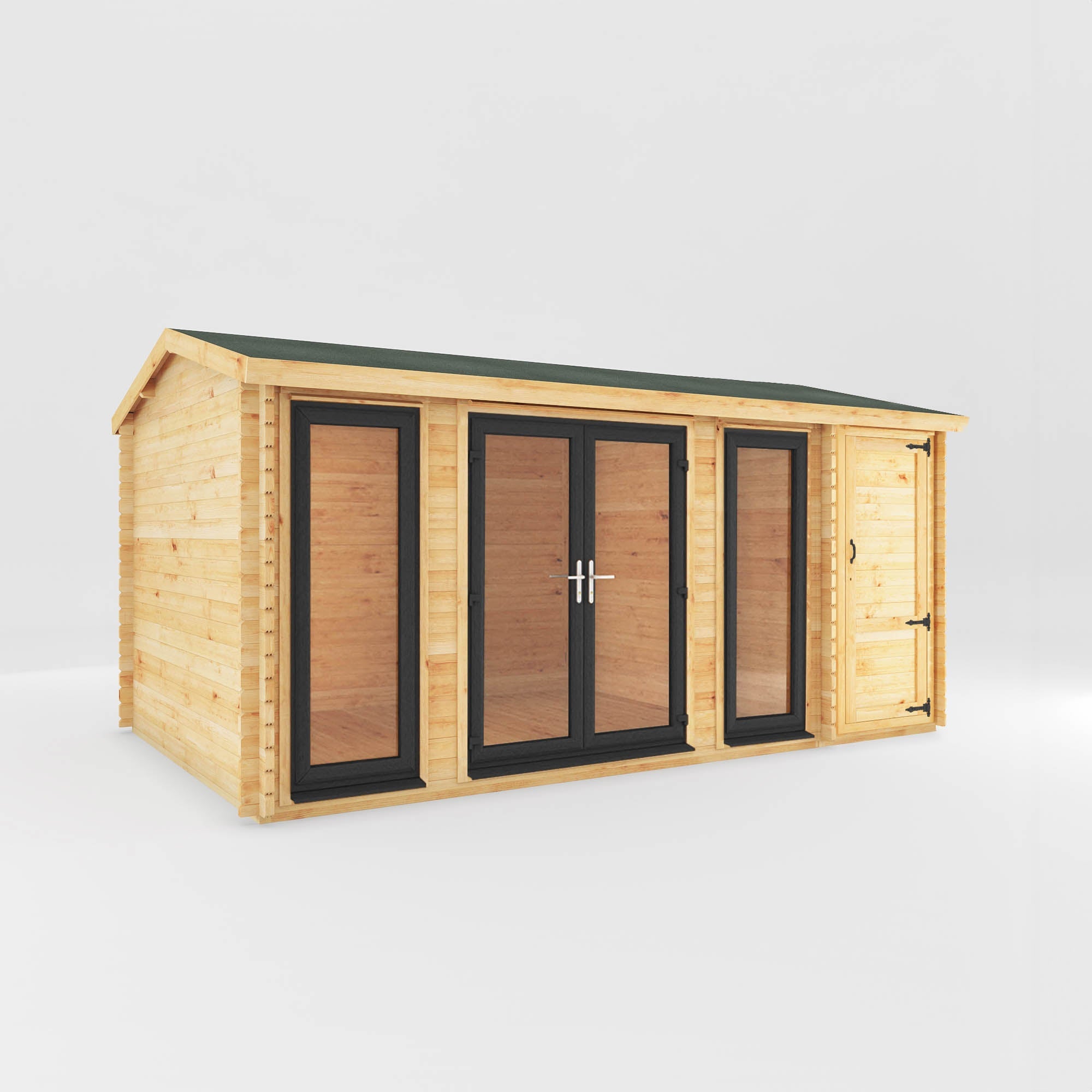 The Home Office Studio Log Cabin with Side Shed