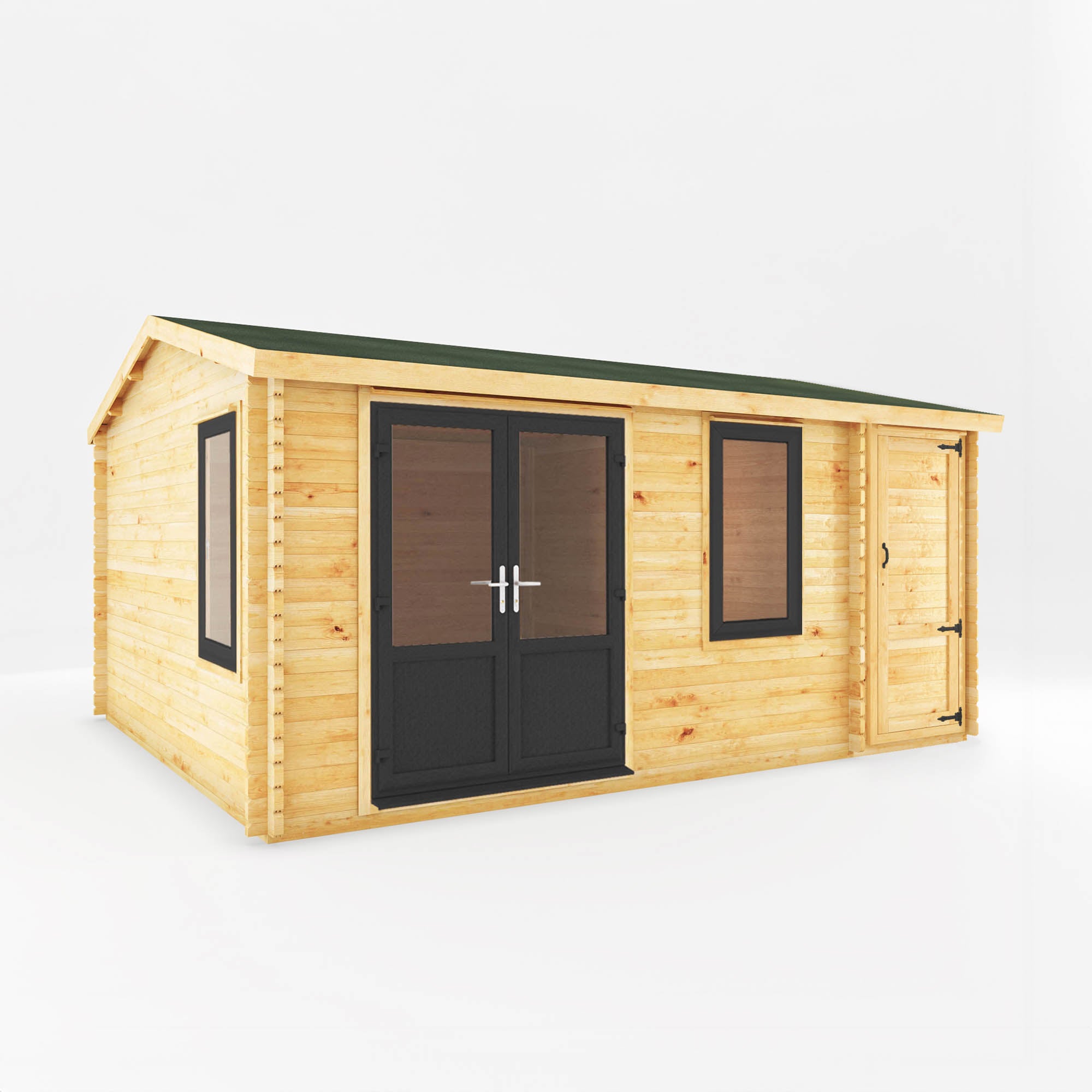 5.1m x 4m Home Office Elite With Side Shed - UPVC Anthracite