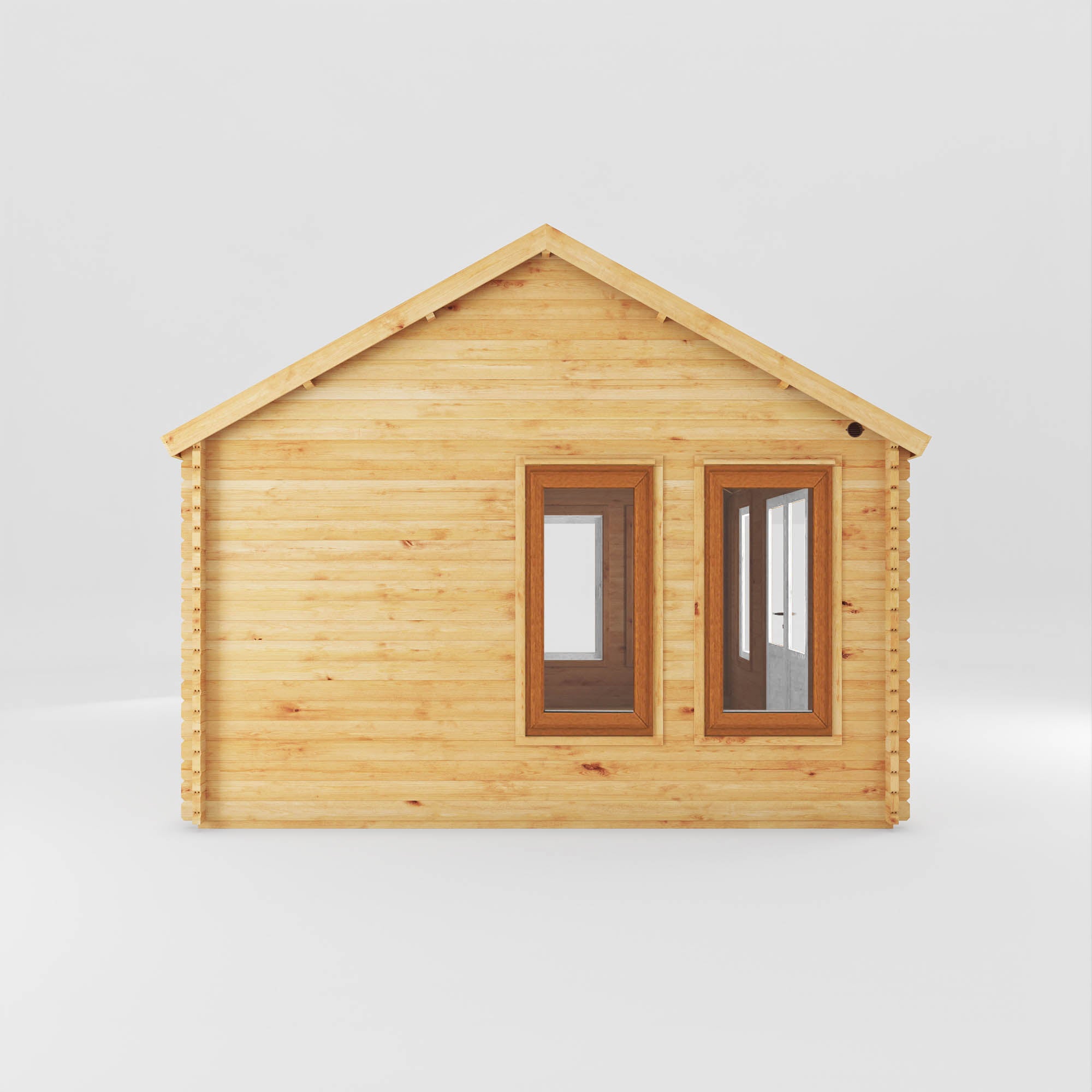 5.3m x 4m Clock Tower Log Cabin - UPVC Oak