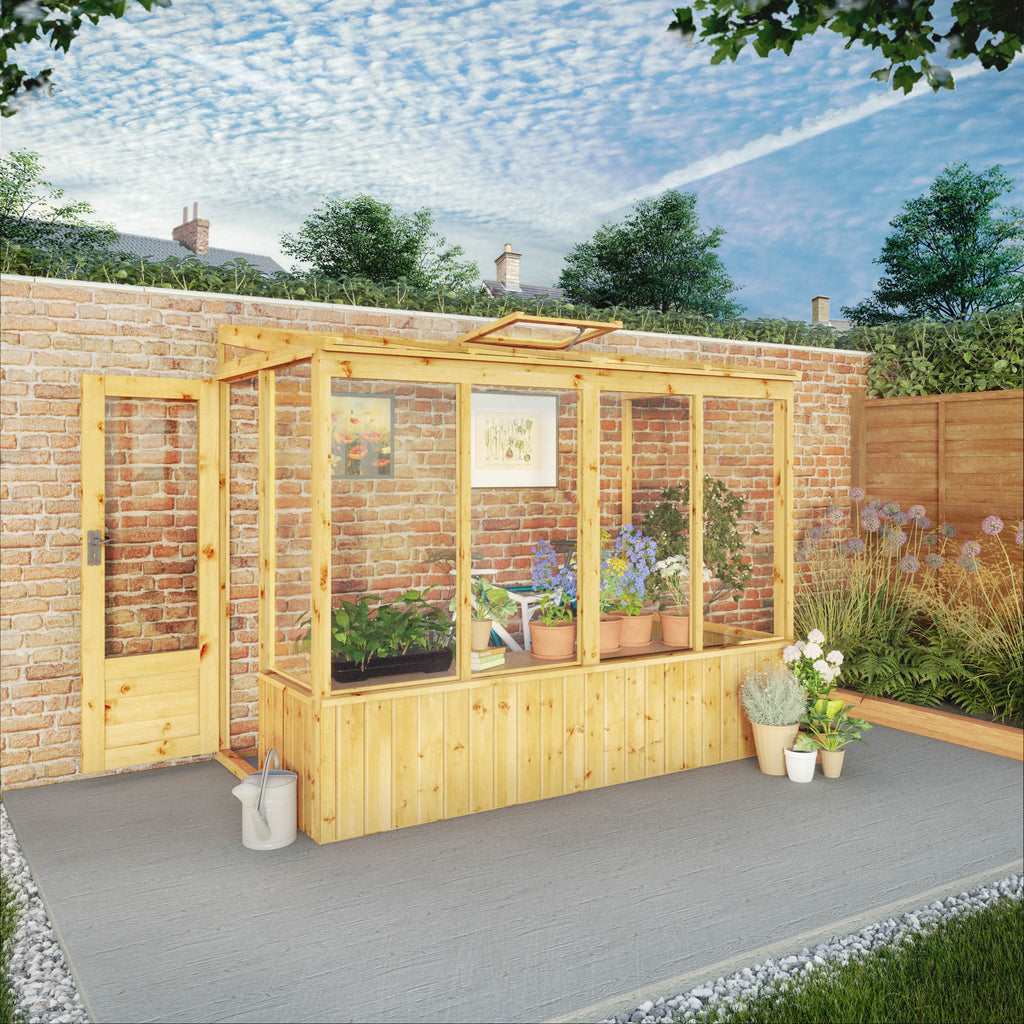 8 x 4 Lean-to Premium Pent Wooden Greenhouse