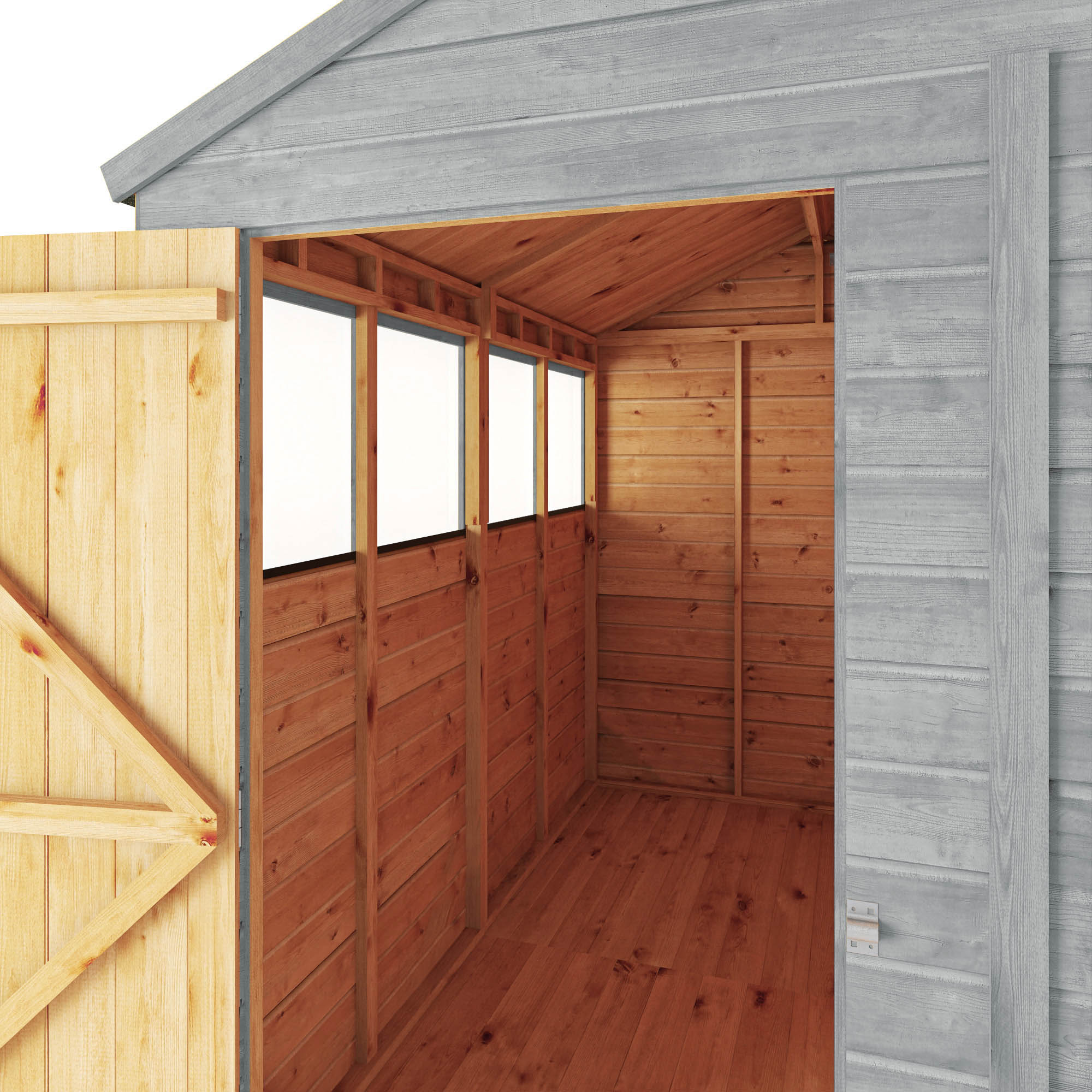 8 x 6 Ready Painted Woodsman Shiplap Apex Wooden Shed