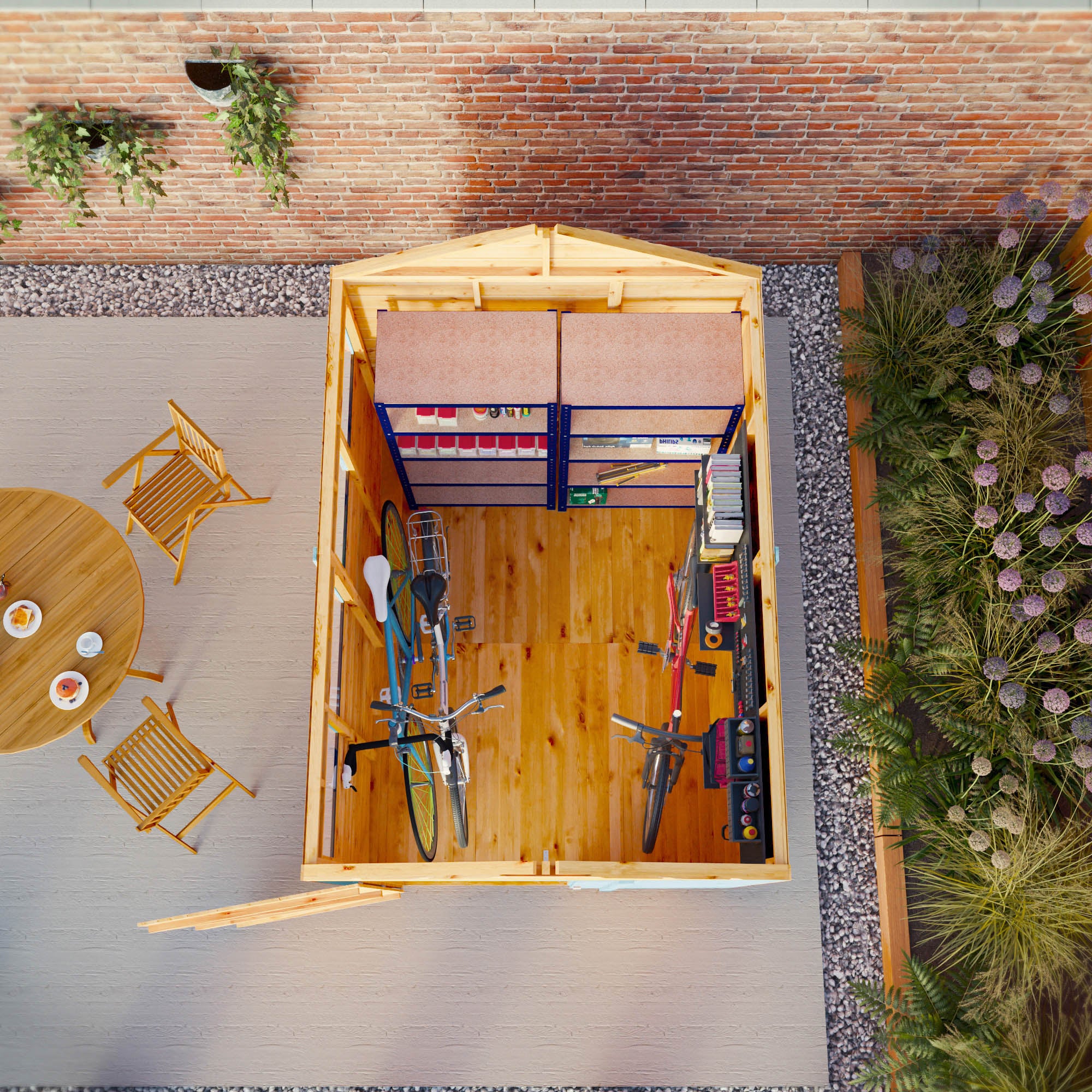 8 x 6 Ready Painted Woodsman Shiplap Apex Wooden Shed