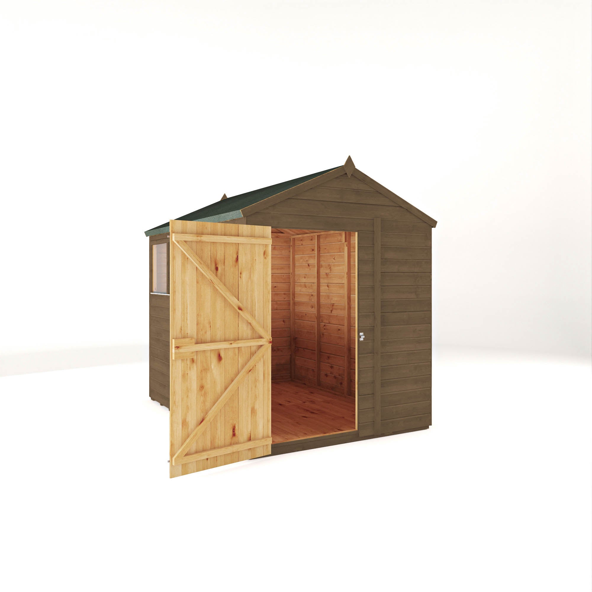 8 x 6 Ready Painted Woodsman Shiplap Apex Wooden Shed