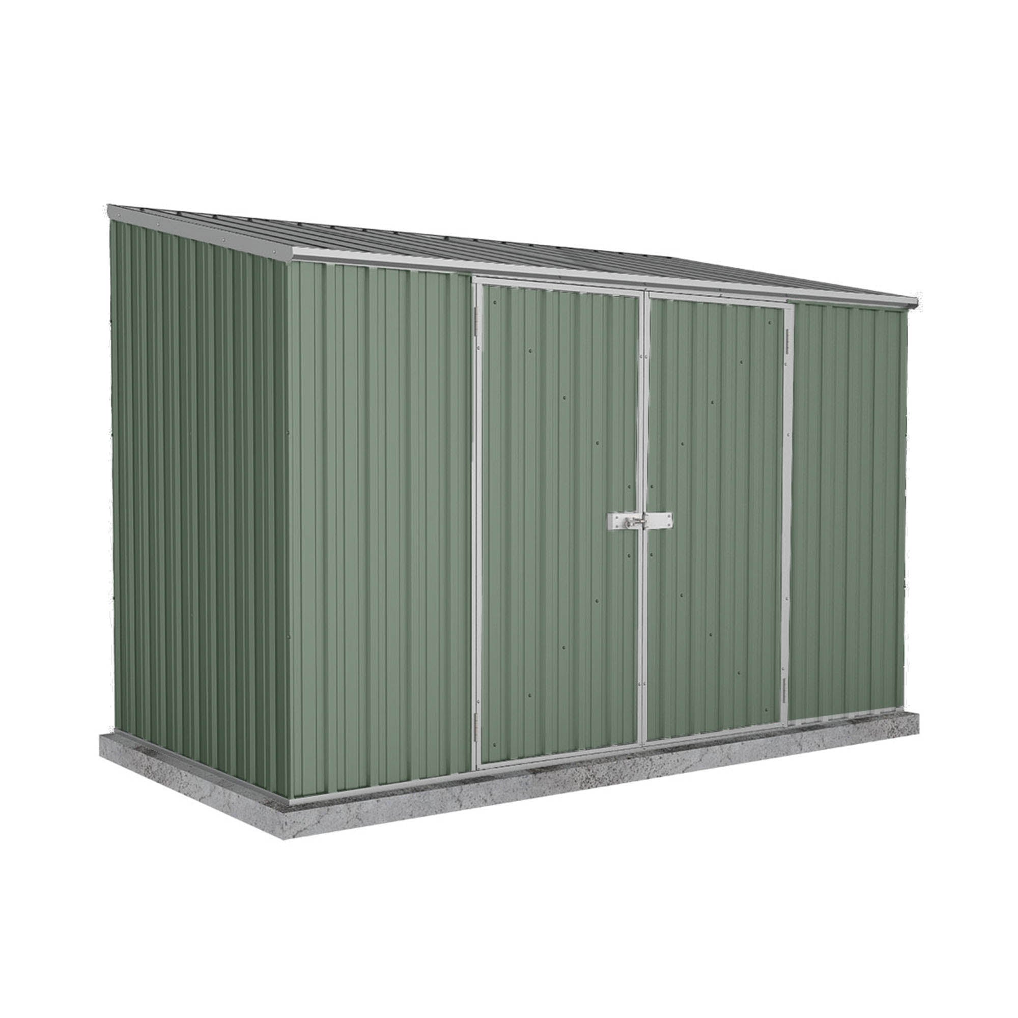Absco 10 x 5 Pale Eucalyptus Easy Build Pent Metal Shed
