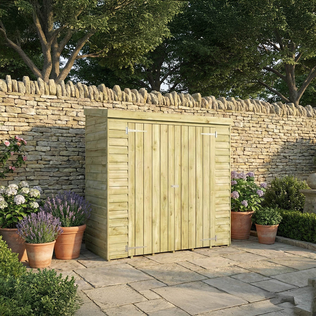 6 x 2'6 Value Overlap Double Door Pent Storage Shed