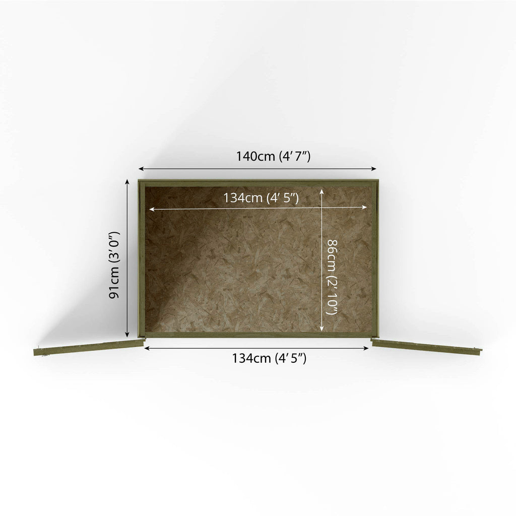 5 x 3 Overlap Double Door Wooden Garden Mower Store