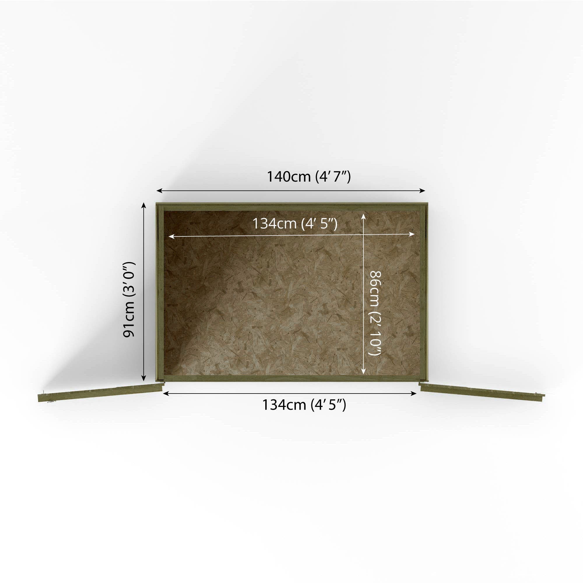 5 x 3 Overlap Double Door Wooden Garden Mower Store