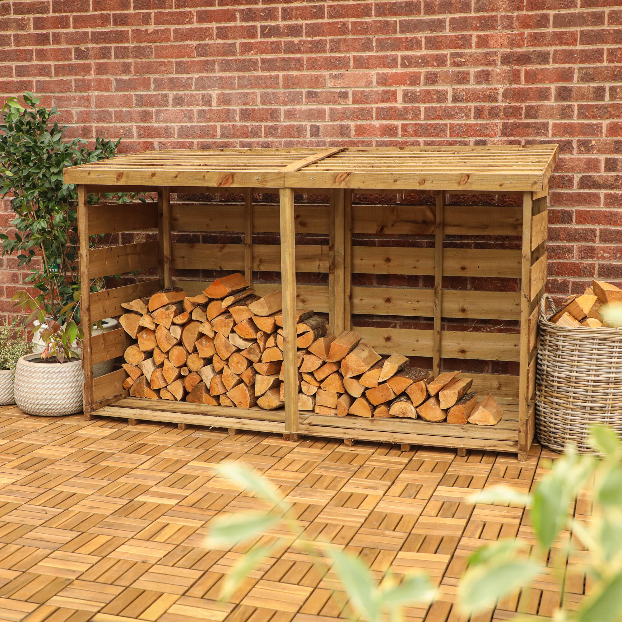 Pressure Treated Double Log Store