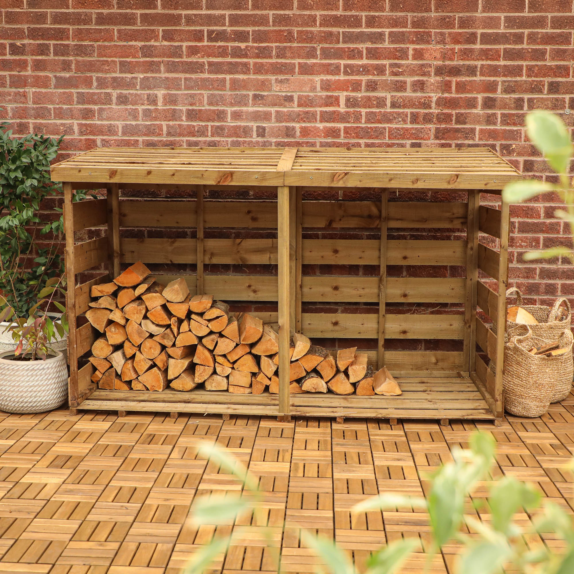 Pressure Treated Double Log Store