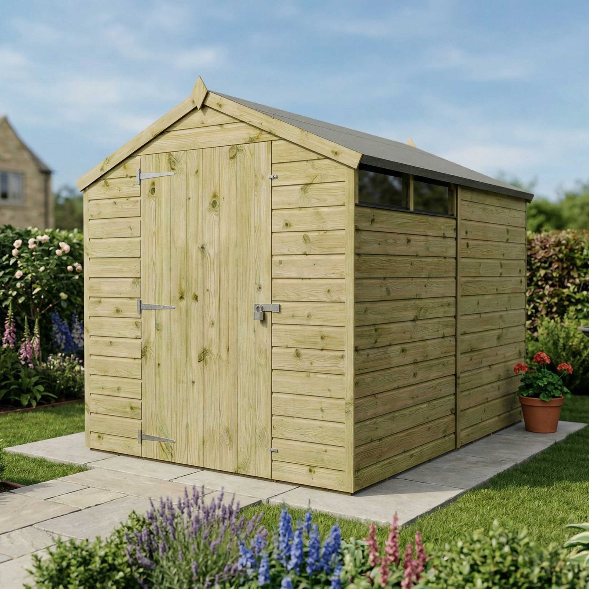 8x6 Security Apex Shed | Ultra-Secure Garden Storage – Mercia
