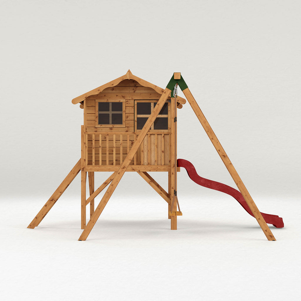 Poppy Tower Wooden Playhouse with Activity Centre