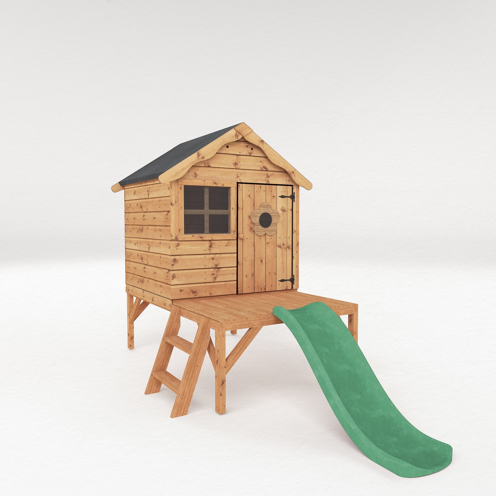 Snug Tower Wooden Playhouse with Slide