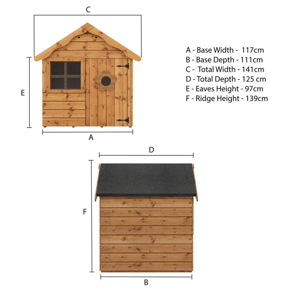 4 x 4 Snug Apex Wooden Playhouse