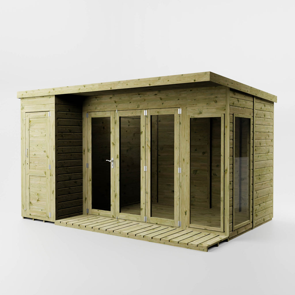 Contemporary Summerhouse with Side Shed