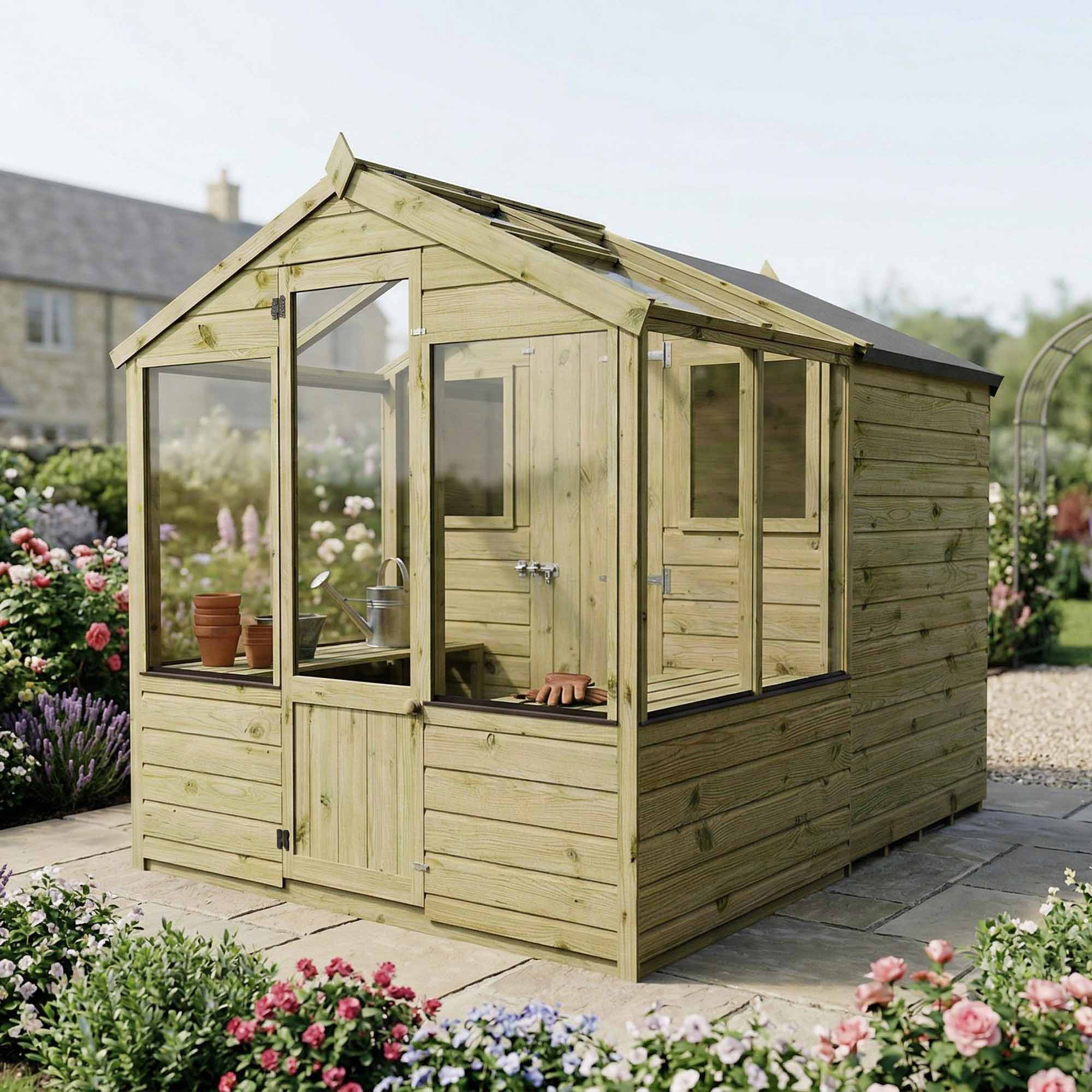 Apex Combi Greenhouse & Shed | Shiplap Storage Building – Mercia