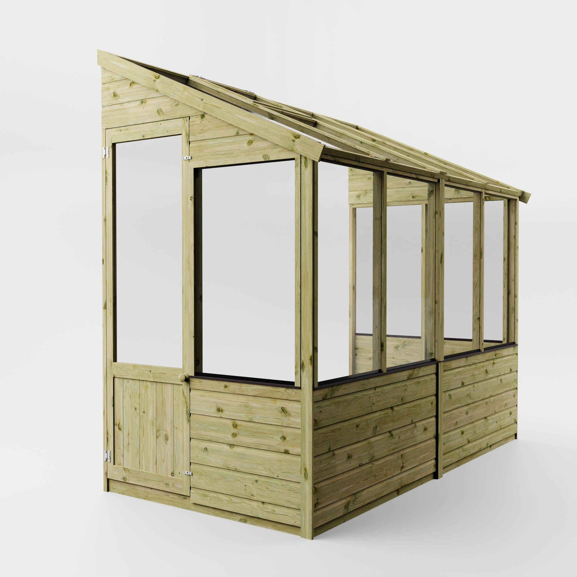 8 x 4 Evesham Lean-to Pent Wooden Greenhouse