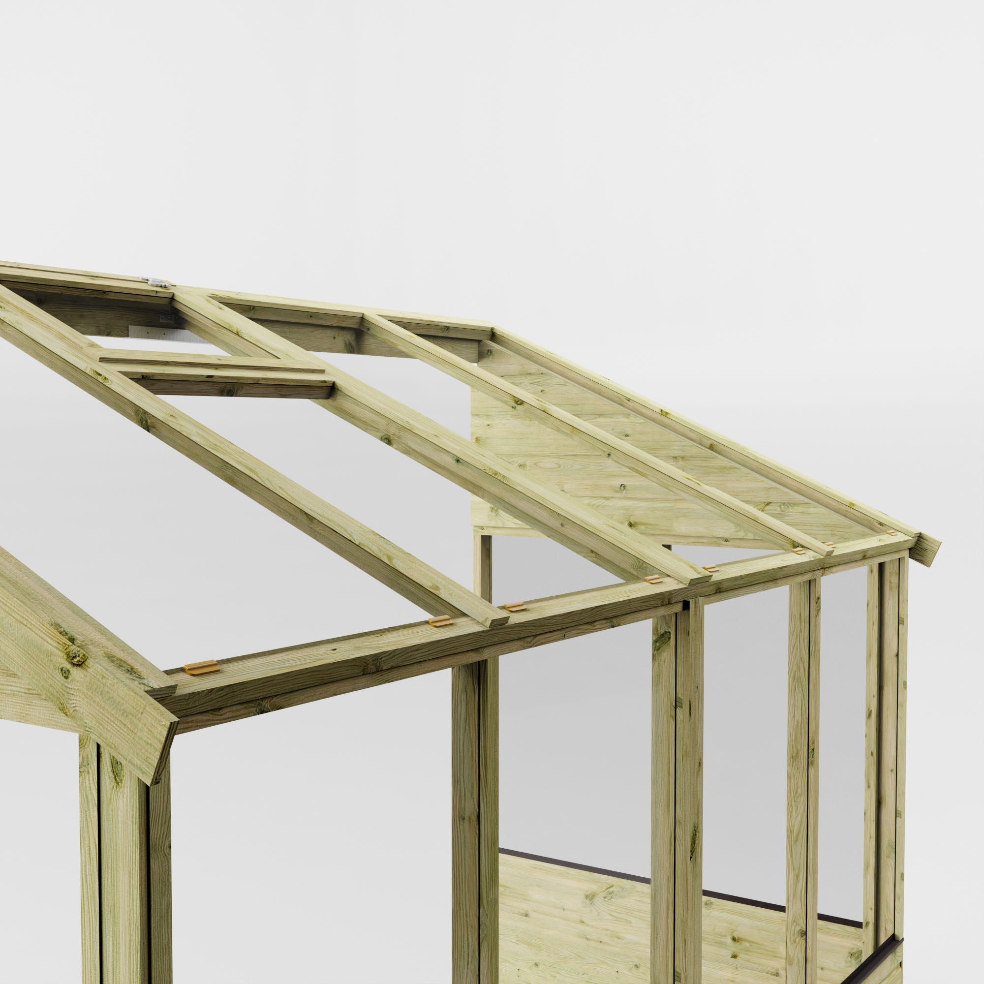 8 x 4 Evesham Lean-to Pent Wooden Greenhouse