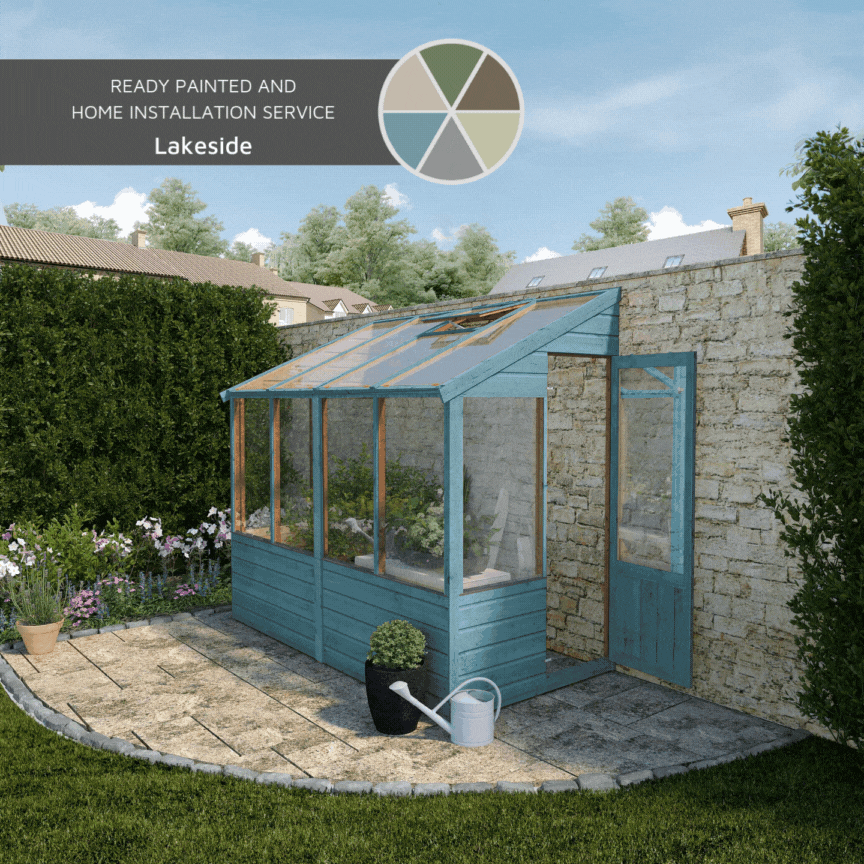 8 x 4 Evesham Lean-to Pent Wooden Greenhouse