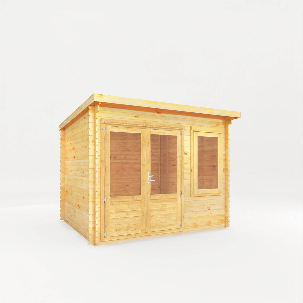 3m x 3m Elite Pent Log Cabin - 28mm