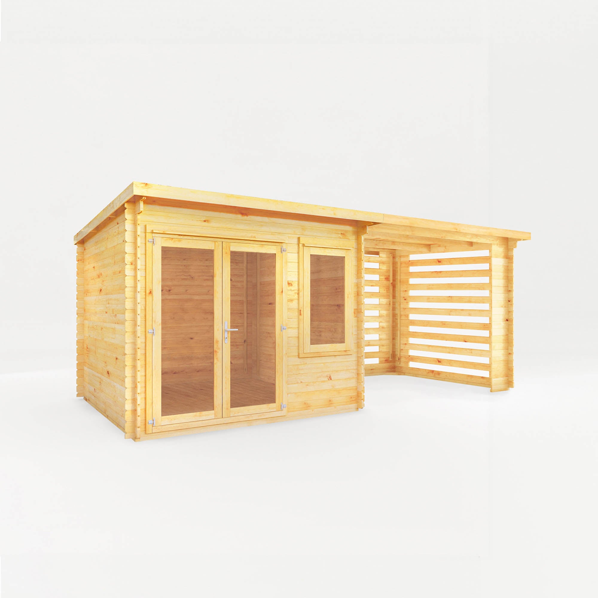 6m x 3m Elite Pent Log Cabin With Slatted Area