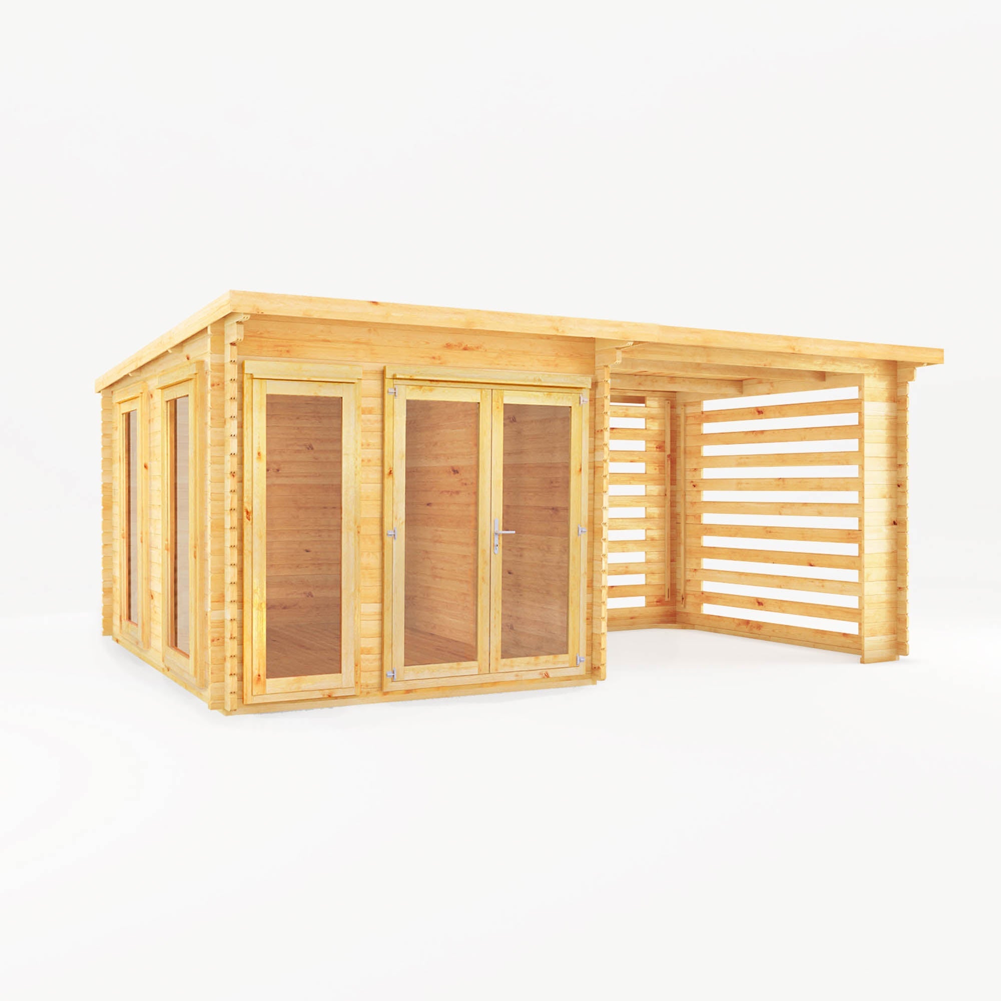 The Studio Pent Log Cabin with Slatted Area
