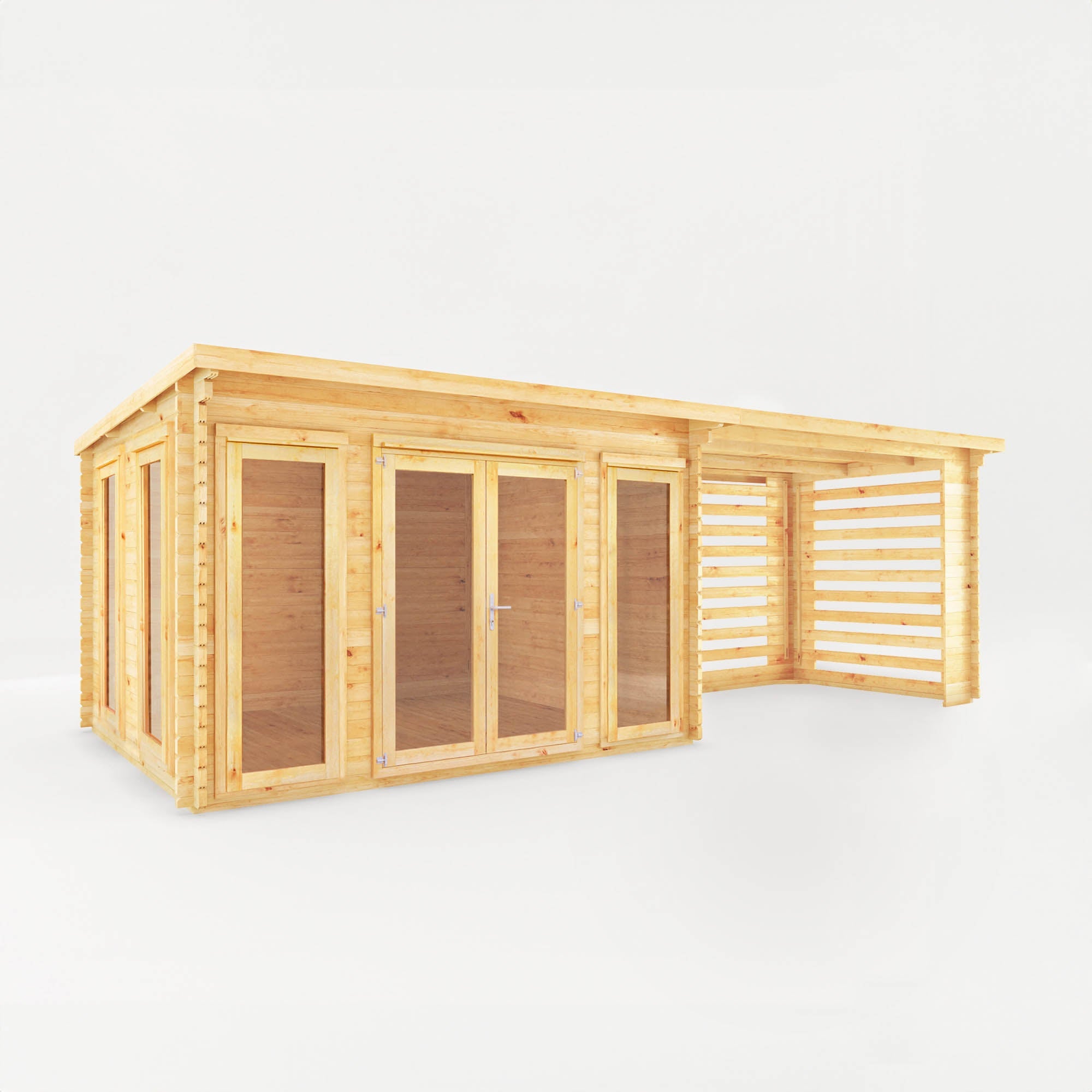 The Studio Pent Log Cabin with Slatted Area