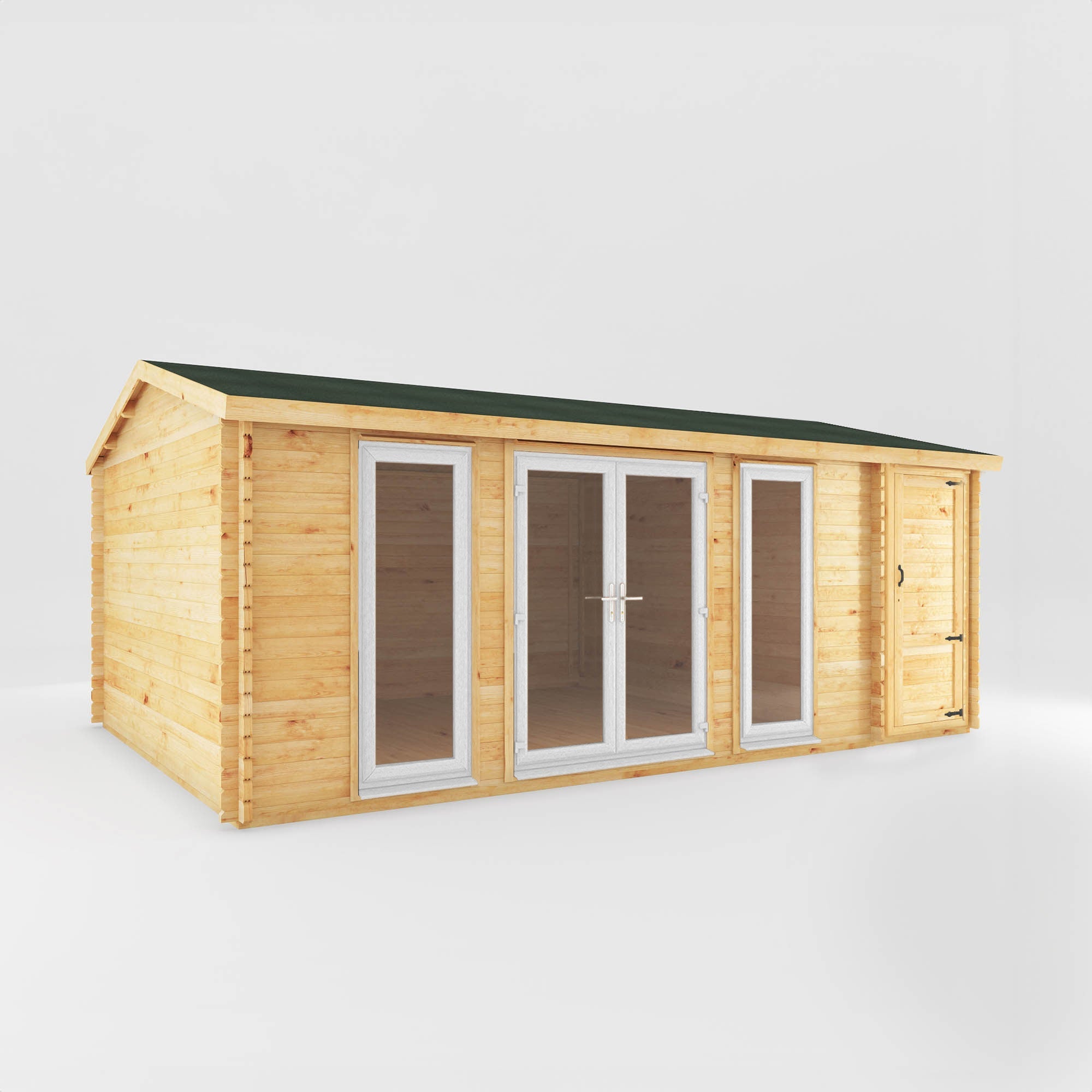 The Home Office Studio Log Cabin with Side Shed
