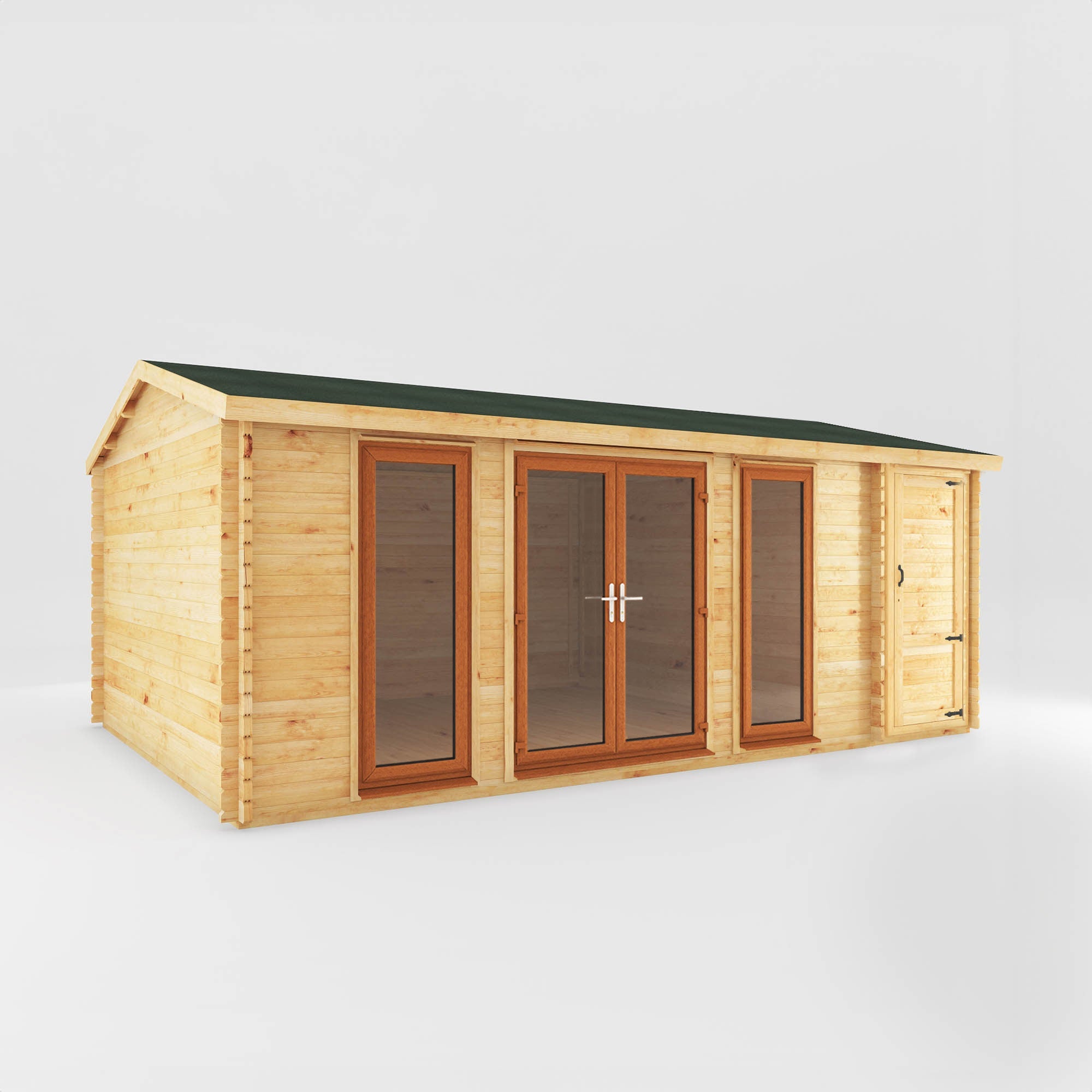 The Home Office Studio Log Cabin with Side Shed