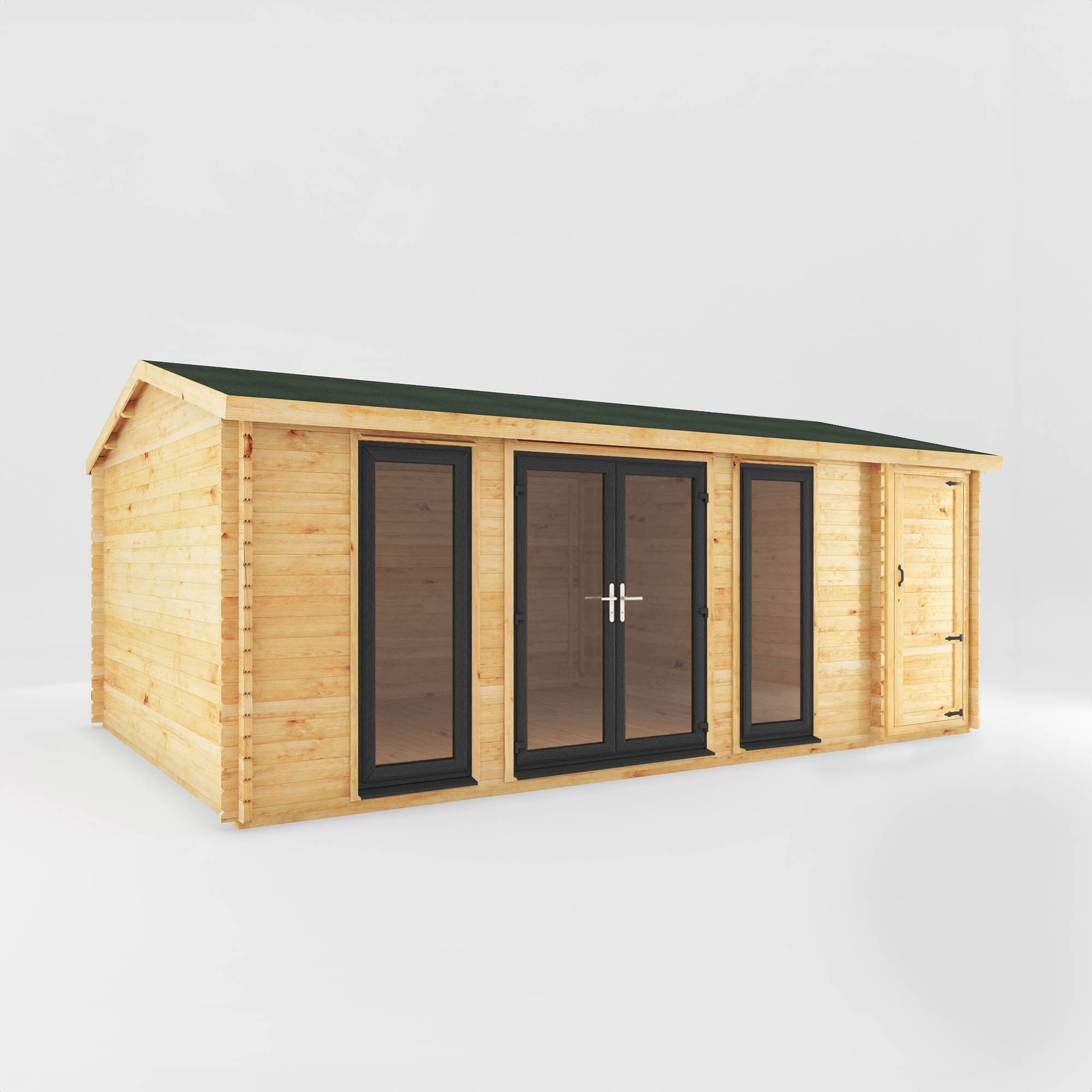 The Home Office Studio Log Cabin with Side Shed