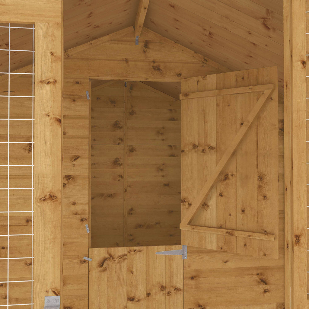 8 x 6  Shiplap Apex Dog Kennel & Run