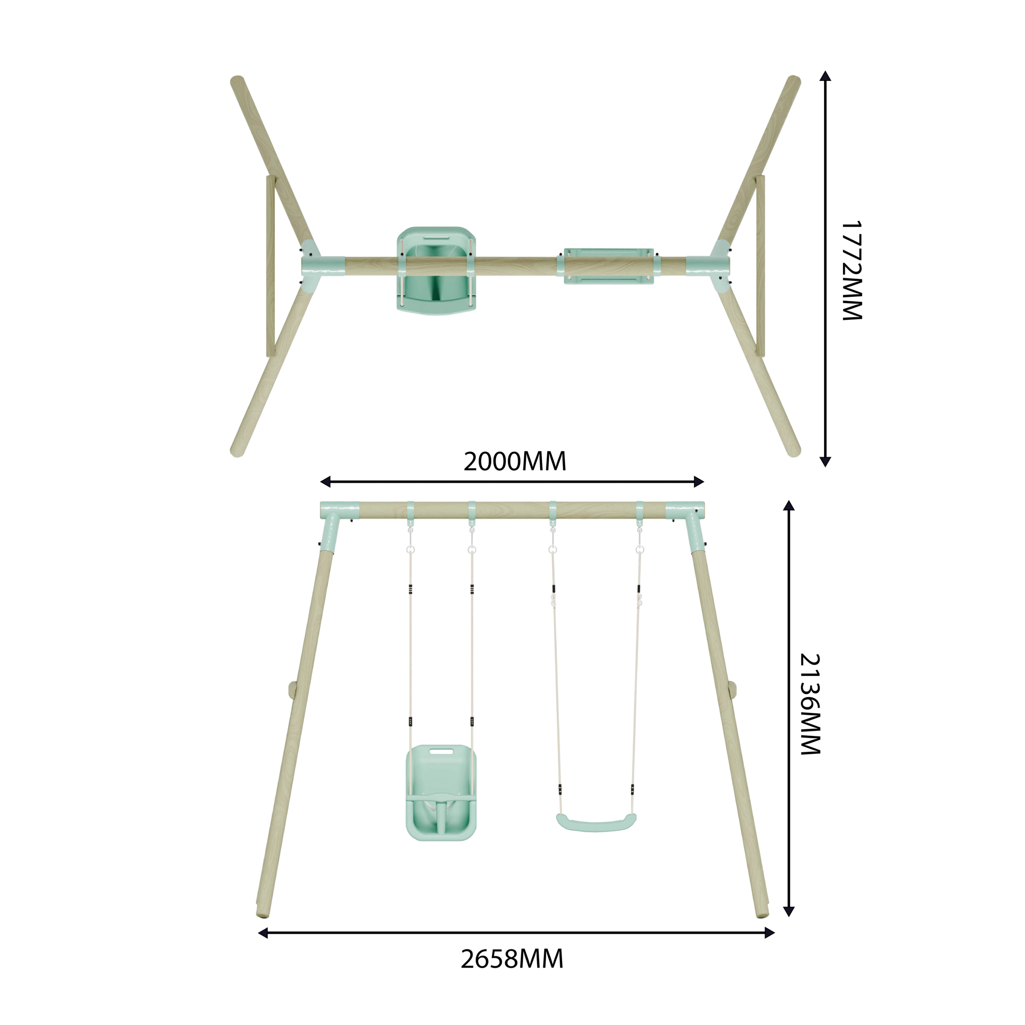 Double Swing with Single Baby Seat