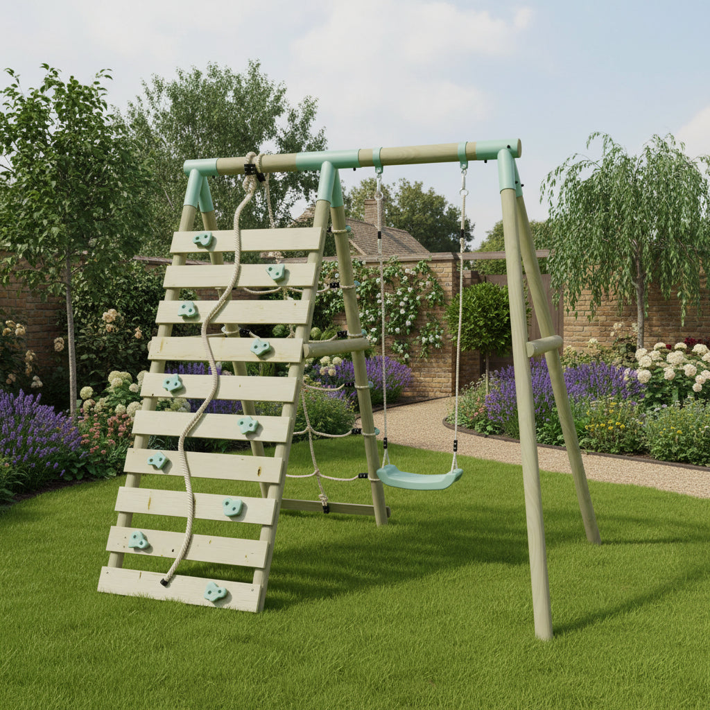 Single Swing with Climbing Wall