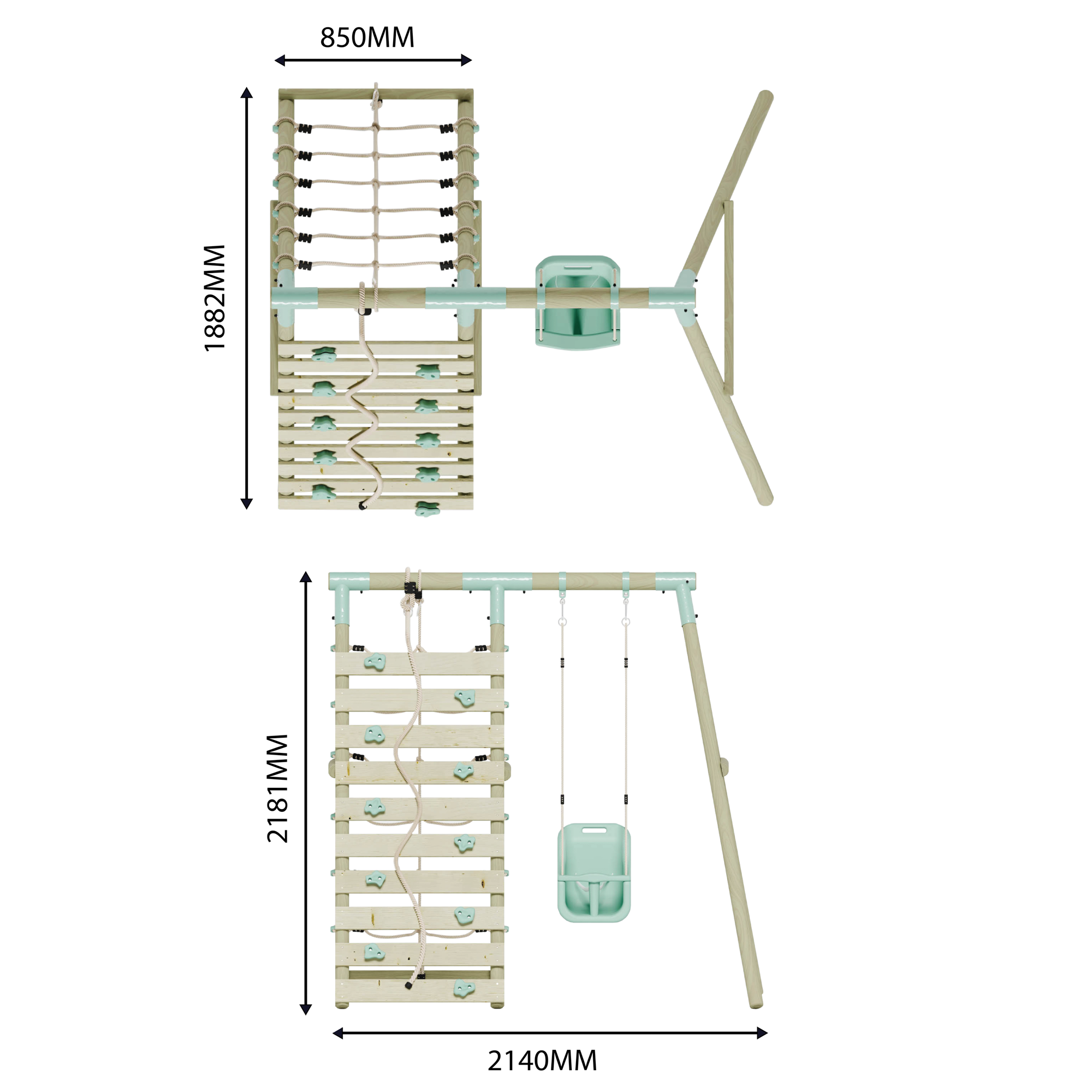 Single Baby Seat Swing with Climbing Wall