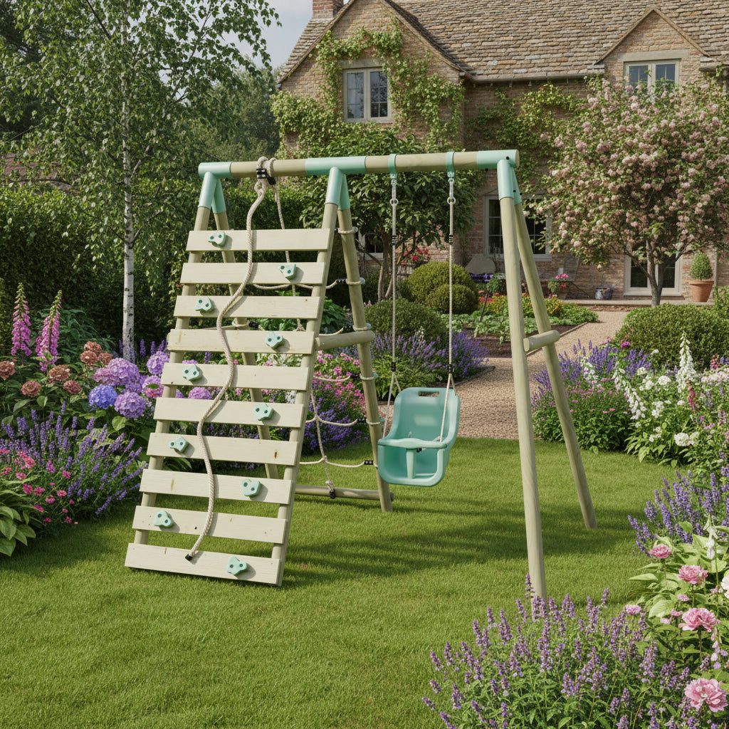 Single Baby Seat Swing with Climbing Wall