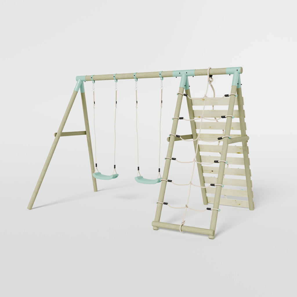 Double Swing with Climbing Wall