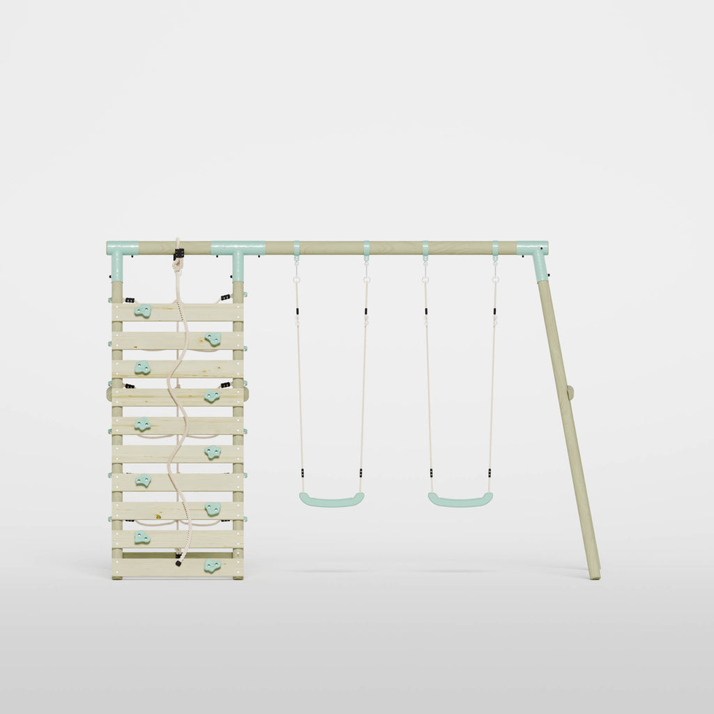 Double Swing with Climbing Wall