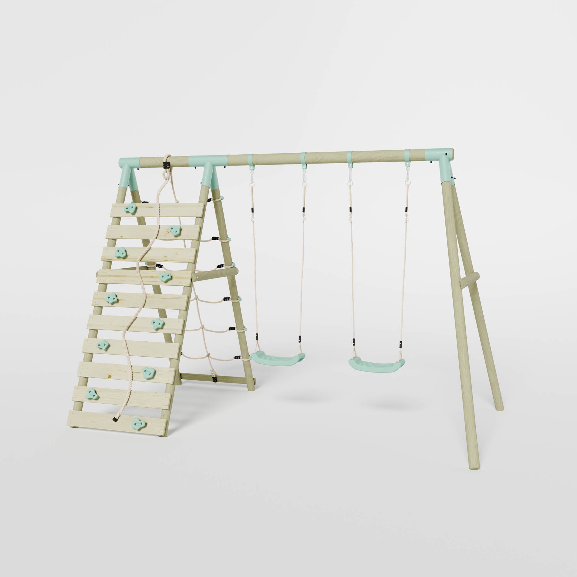 Double Swing with Climbing Wall