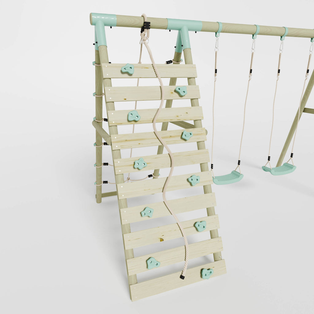 Double Swing with Climbing Wall