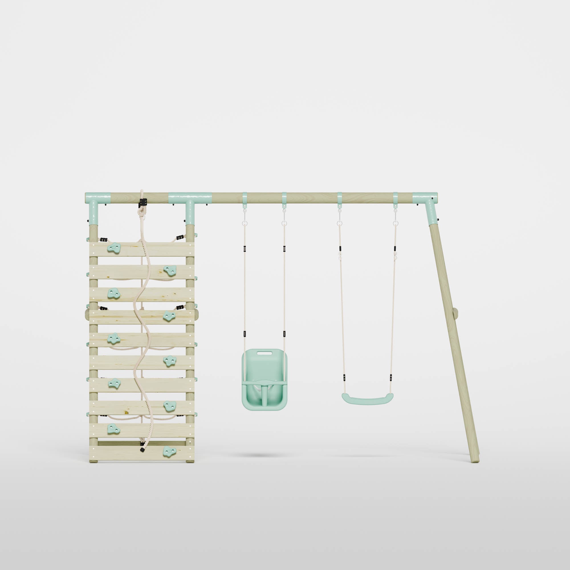 Double Swing with Baby Seat & Climbing Wall