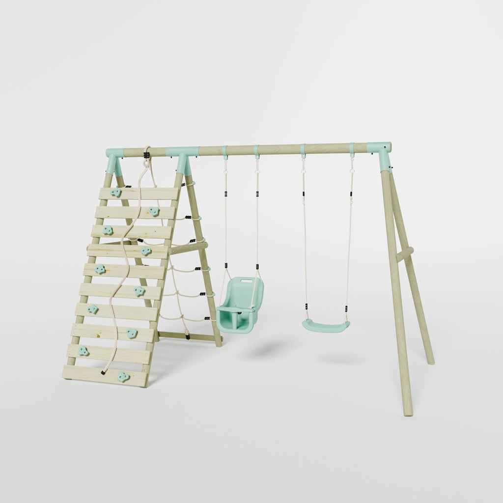 Double Swing with Baby Seat & Climbing Wall