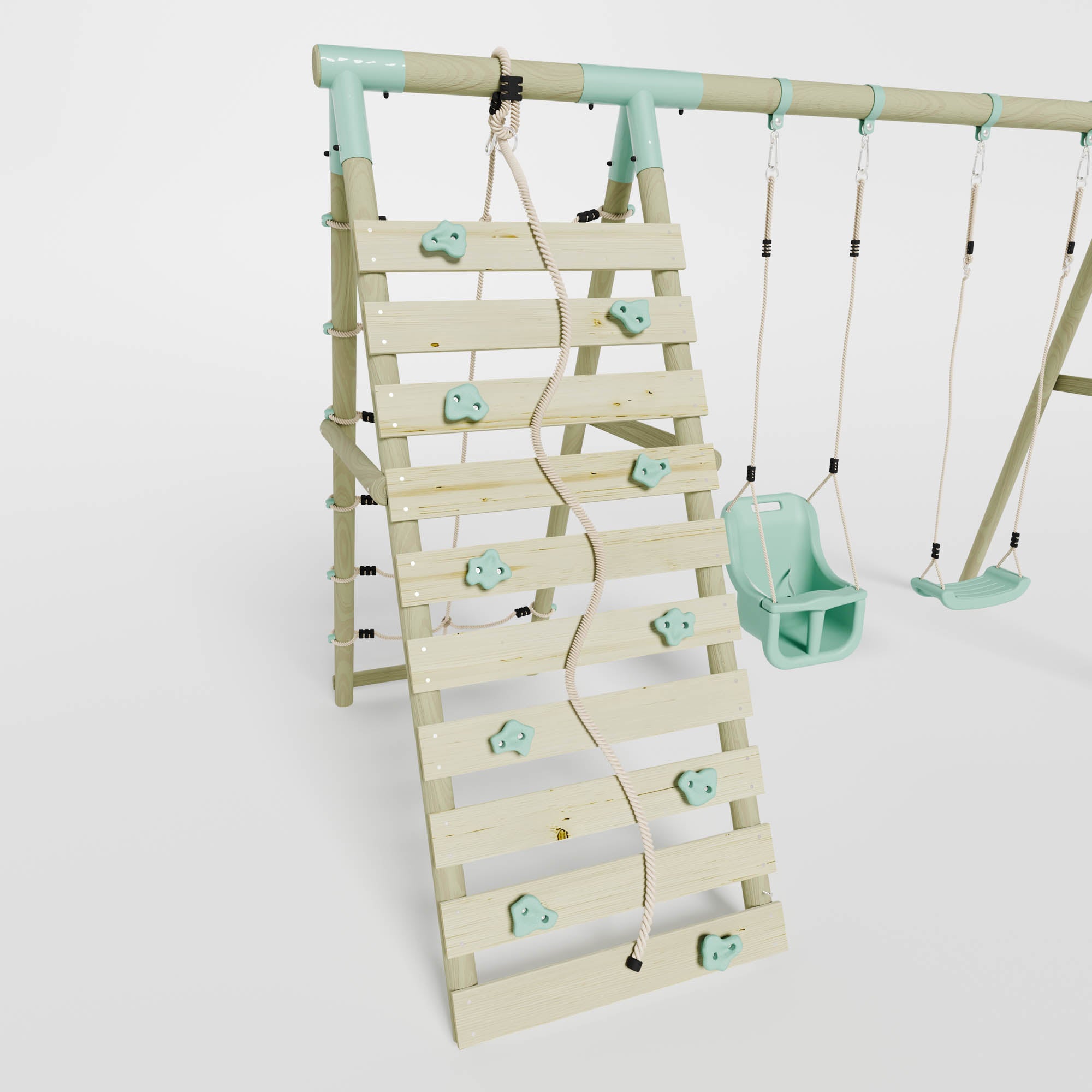 Double Swing with Baby Seat & Climbing Wall