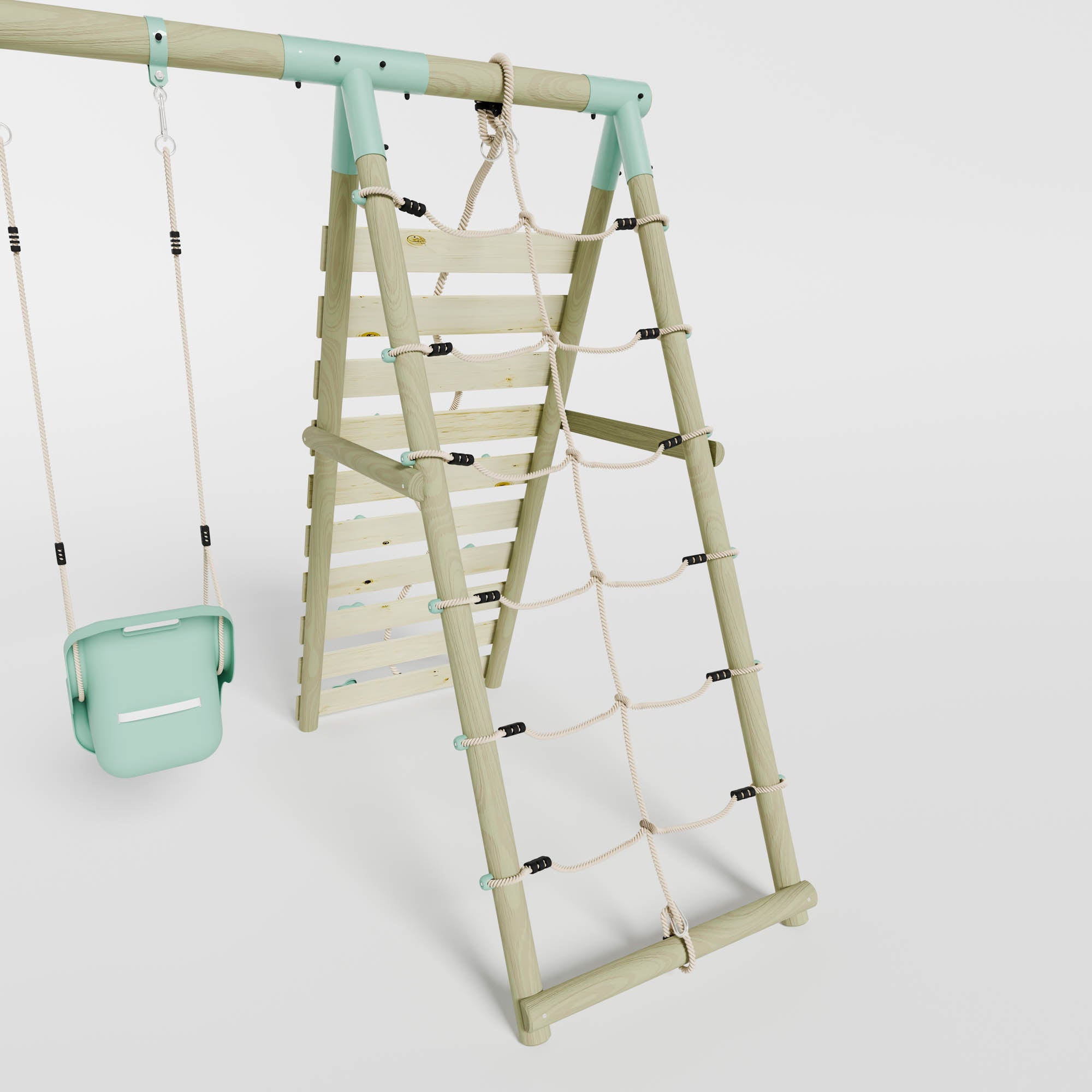 Double Swing with Baby Seat & Climbing Wall