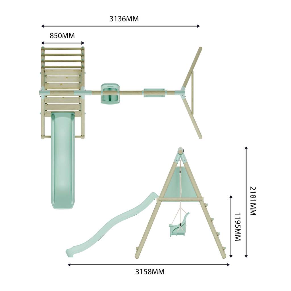 Double Swing with Baby Seat & Slide