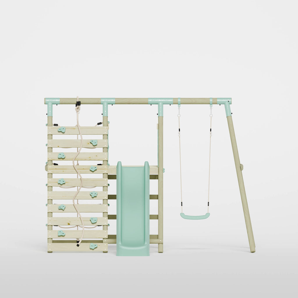 Single Swing with Climbing Wall & Slide