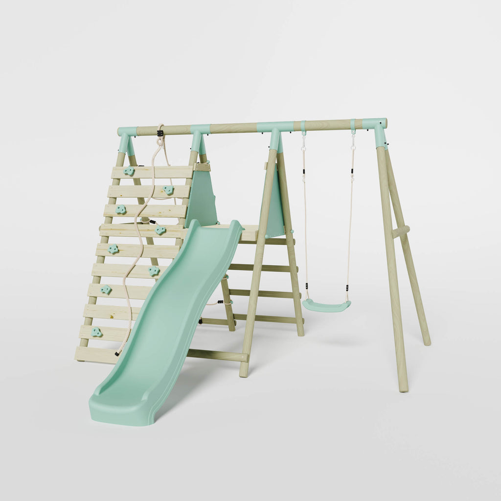 Single Swing with Climbing Wall & Slide